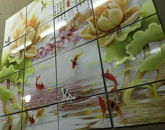 水中魚兒和鮮艷花度轉(zhuǎn)印效果